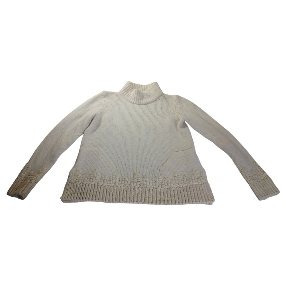 Sleeping on Snow Anthropologie Womens Size M Cream Wool Alpaca Mock Neck Sweater